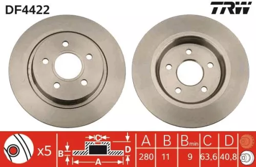 TRW Brake Disc (DF4422)