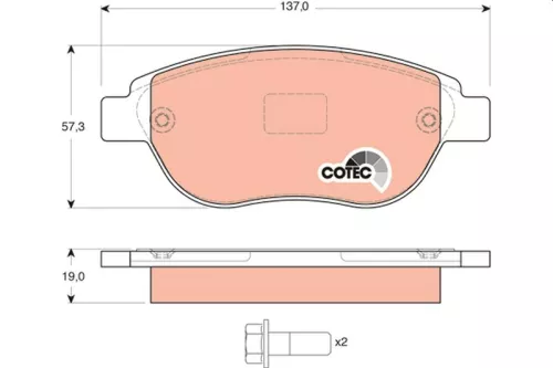TRW Brake Pad Set, disc brake (GDB1464)