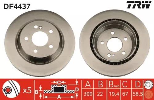 TRW Brake Disc (DF4437)