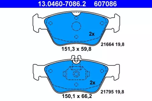 ATE Brake Pad Set, disc brake (13.0460-7086.2)