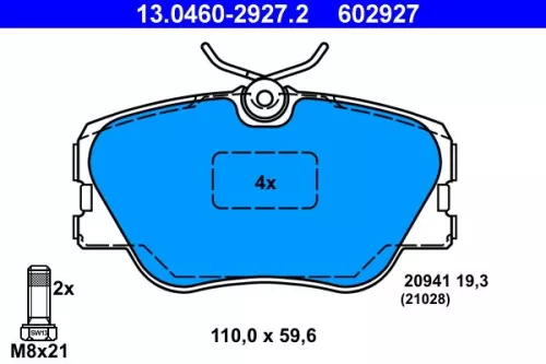 ATE Brake Pad Set, disc brake (13.0460-2927.2)