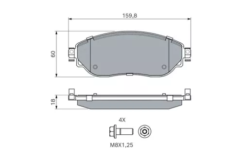 BOSCH Brake Pad Set, disc brake (0986494817)