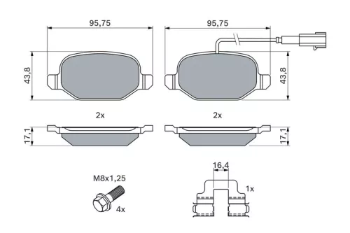 BOSCH Brake Pad Set, disc brake (0986494776)