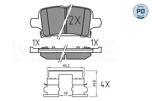 MEYLE Brake Pad Set, disc brake (0252212917/PD)