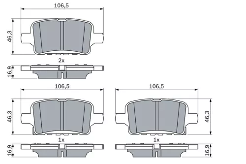 BOSCH Brake Pad Set, disc brake (0986424870)