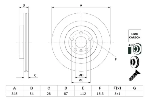 BOSCH Brake Disc (0986479F69)