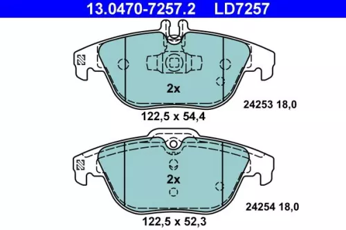 ATE Brake Pad Set, disc brake (13.0470-7257.2)