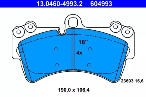 ATE Brake Pad Set, disc brake (13.0460-4993.2)