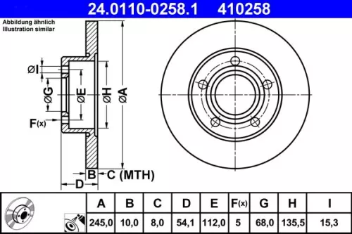 ATE Brake Disc (24.0110-0258.1)