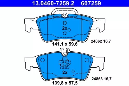 ATE Brake Pad Set, disc brake (13.0460-7259.2)