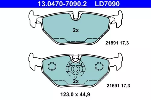 ATE Brake Pad Set, disc brake (13.0470-7090.2)