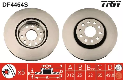TRW Brake Disc (DF4464S)