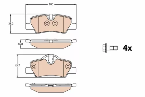 TRW Brake Pad Set, disc brake (GDB2088)