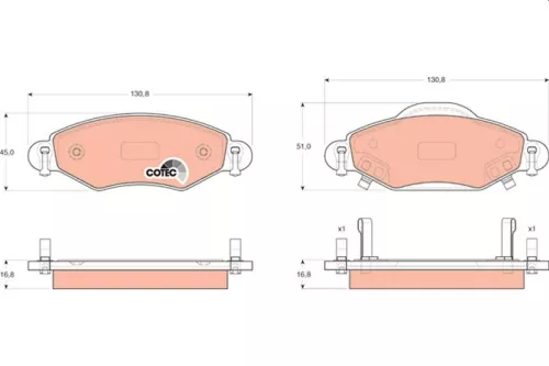 TRW Brake Pad Set, disc brake (GDB3324)