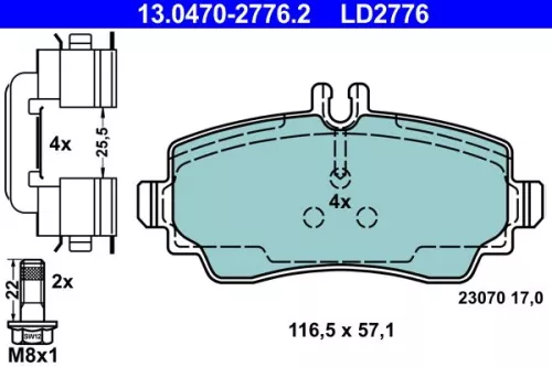 ATE Brake Pad Set, disc brake (13.0470-2776.2)