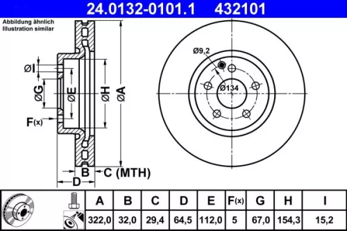 ATE Brake Disc (24.0132-0101.1)
