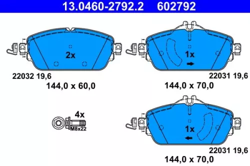 ATE Brake Pad Set, disc brake (13.0460-2792.2)