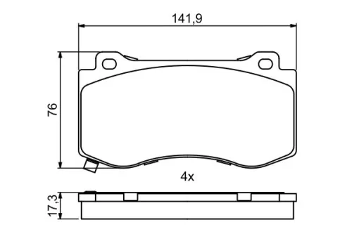 BOSCH Brake Pad Set, disc brake (0986494870)