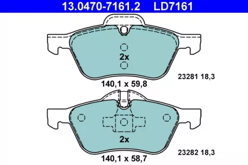 ATE Brake Pad Set, disc brake (13.0470-7161.2)