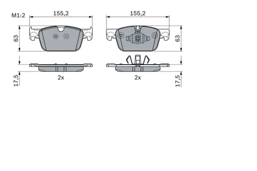 BOSCH Brake Pad Set, disc brake (0986424333)