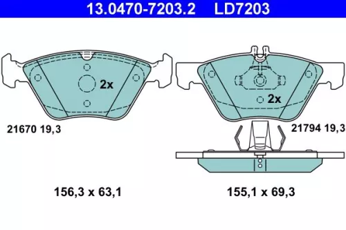ATE Brake Pad Set, disc brake (13.0470-7203.2)