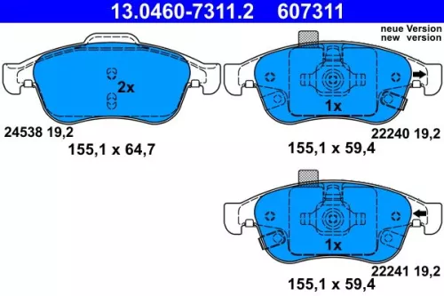 ATE Brake Pad Set, disc brake (13.0460-7311.2)