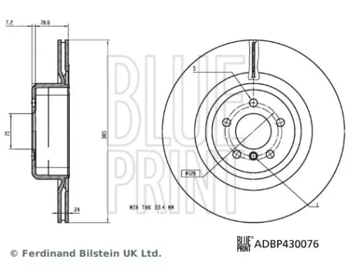 BLUE PRINT Brake Disc (ADBP430076)