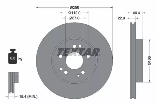 TEXTAR Brake Disc (92057300)