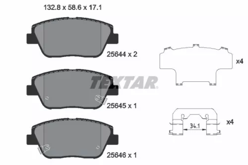 TEXTAR Brake Pad Set, disc brake (2564401)