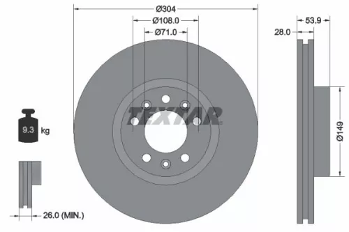 TEXTAR Brake Disc (92287203)