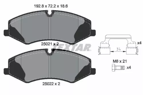 TEXTAR Brake Pad Set, disc brake (2502101)