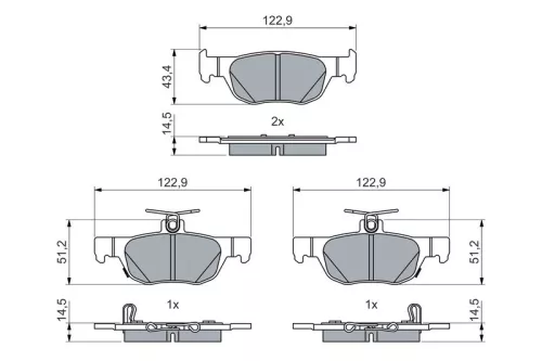 BOSCH Brake Pad Set, disc brake (0986460027)