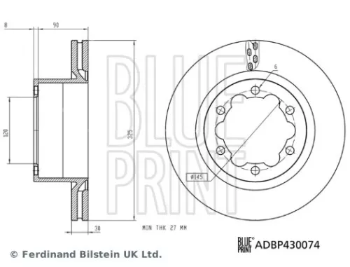 BLUE PRINT Brake Disc (ADBP430074)