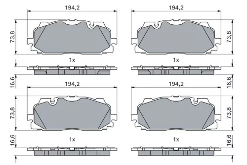 BOSCH Brake Pad Set, disc brake (0986424945)