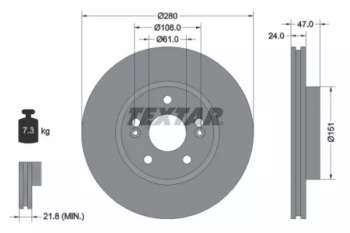 TEXTAR Brake Disc (92118903)