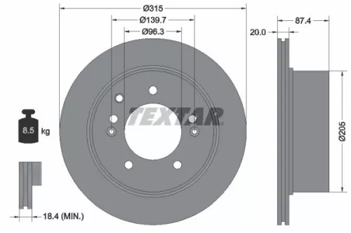 TEXTAR Brake Disc (92147400)