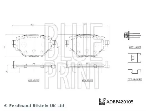 BLUE PRINT Brake Pad Set, disc brake (ADBP420105)