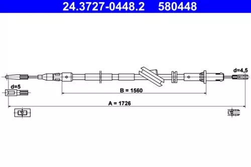 ATE Cable Pull, parking brake (24.3727-0448.2)