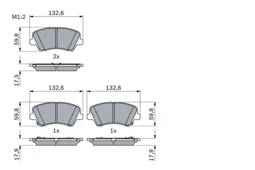 BOSCH Brake Pad Set, disc brake (0986424863)