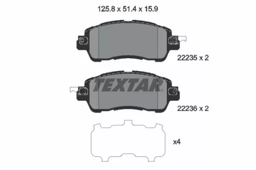 TEXTAR Brake Pad Set, disc brake (2223501)