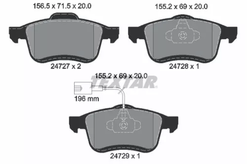 TEXTAR Brake Pad Set, disc brake (2472701)