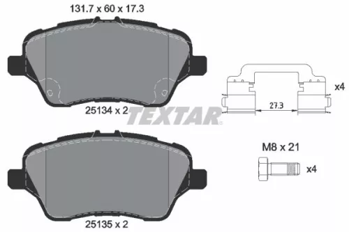 TEXTAR Brake Pad Set, disc brake (2513402)
