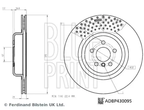 BLUE PRINT Brake Disc (ADBP430095)