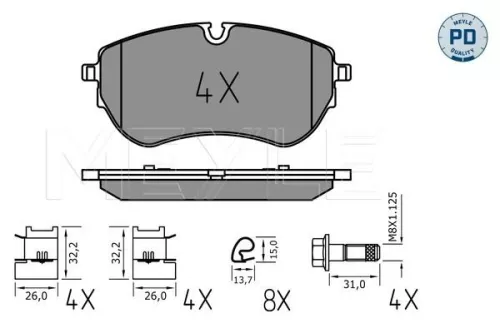MEYLE Brake Pad Set, disc brake (0252264420/PD)