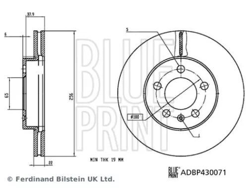 BLUE PRINT Brake Disc (ADBP430071)