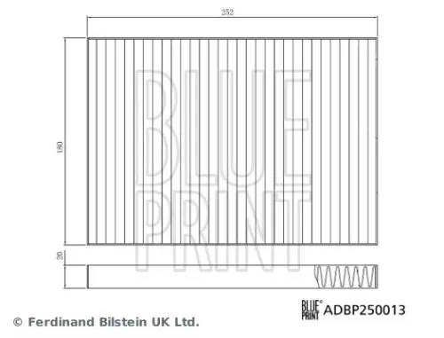 BLUE PRINT Filter, cabin air (ADBP250013)