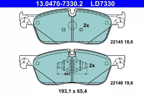 ATE Brake Pad Set, disc brake (13.0470-7330.2)