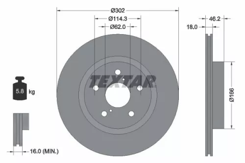 TEXTAR Brake Disc (92093500)