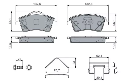 BOSCH Brake Pad Set, disc brake (0986460141)