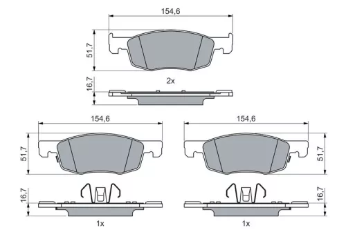 BOSCH Brake Pad Set, disc brake (0986460018)